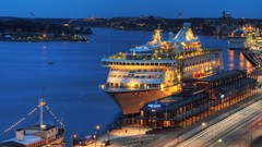 Night cities cityscapes stockholm cruise ship
