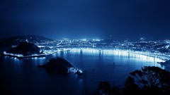 Night city cityscapes san sebastian