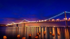 Night City Lights Bridges buildings