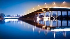Night City Lights Bridges buildings