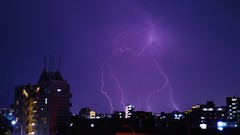 Night cityscapes skyscapes Thunderbolt