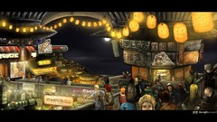 Night clouds Anime paintings drawings cityscapes perspective