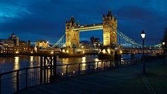 Night clouds London England Bridges rivers