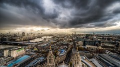 Night clouds London storm buildings cityscapes
