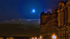 Night clouds moon lights buildings skies HDR Photography 