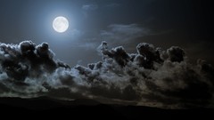 Night clouds moon skies