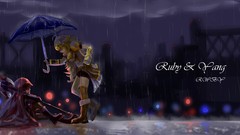 Night clouds rain text lights weapons Anime Umbrellas Shorts 