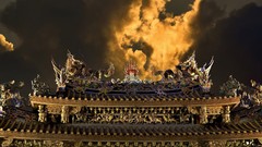 Night clouds sky China Roof