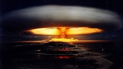 Night clouds War weapons explosions nuclear explosions