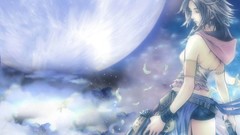 Night clouds weapons feathers brown Final Fantasy short hair 
