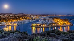 Night coast point Yachts California City Lights Harbor 