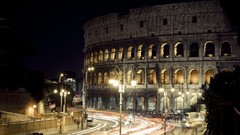 Night Colosseum Rome urban cities