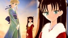 Night crazy clover saber kimono fate stay night tohsaka rin 