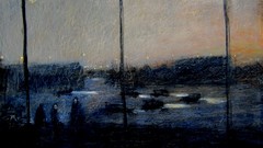 Night dark cars paintings cityscapes artwork traditional art 