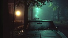 Night dark evening cars City Lights nostalgia mist urban 