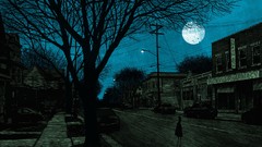 Night dark moon eclipse horror moonlight cityscapes artwork 