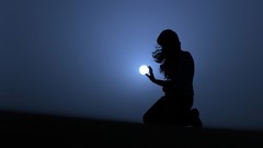 Night dark moon woman silhouettes