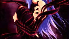 Night dark sakura blue hair anime girls fate stay night matou 