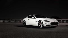 Night dark white cars Maserati Gran Turismo