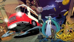 Night dress bus long hair anime girls hatsune miku vocaloid 