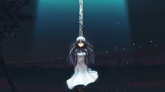 Night dress long hair anime girls original characters