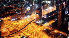 Night dubai clover Downtown leaf urban cityscapes