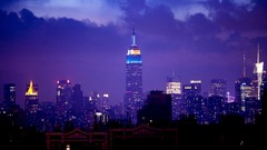 Night Empire State Building cityscapes