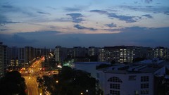 Night evening Singapore urban cityscapes