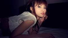 Night eyes woman Japan Japanese faces smiling long hair blue 