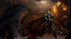 Night fire dark destruction Dragons Knights Warriors Villages 