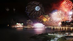 Night fireworks cityscapes