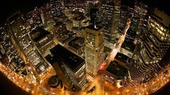 Night fisheye effect cityscapes