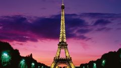 Night France tower Eiffel