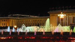 Night Garden palace Fountains Castles buildings cityscapes