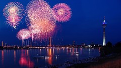 Night germany fireworks night city cities cityscapes düsseldorf