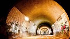 Night graffiti tunnel