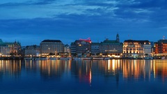 Night hamburg cities alster