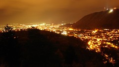 Night hills light cities