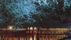 Night iran isfahan snowing 33 bridges