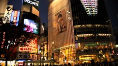 Night Japan cities cityscapes Shibuya