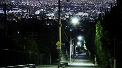 Night Japan roads national geographic cities power lines