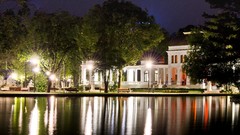 Night lakes Parks reflections cities