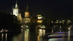 Night light Czech Republic Prague Bridges rivers skies Charles 