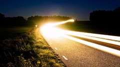 Night light lights cars light trails