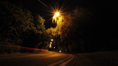 Night light roads urban streets cityscapes