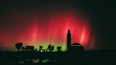 Night light surreal Villages aurora borealis