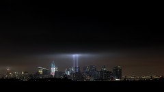 Night light Twin Towers Statue of Liberty Empire State Building 