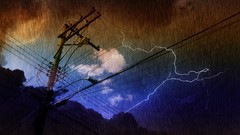 Night Lightning storm electric