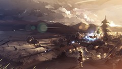 Night lights Anime anime girls witches touhou Villages 