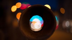 Night lights bokeh pipes